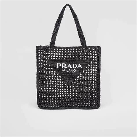 prada crochet tote bag dupe|large prada leather tote.